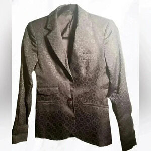 Theory black day 2 nite  stylish classic long sleeve casual appliqué blazer 0